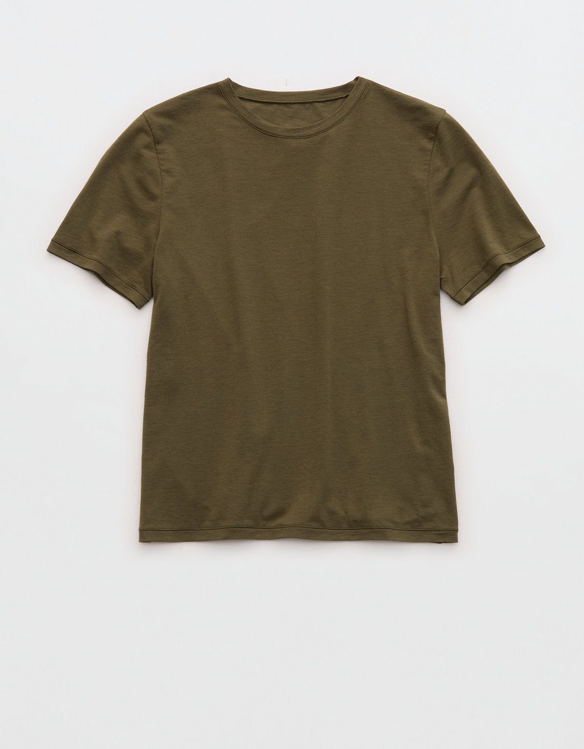 Camiseta de manga corta SMOOTHEZ con cuello redondo en algodón By Aerie - Verde 1696_4435_748_f