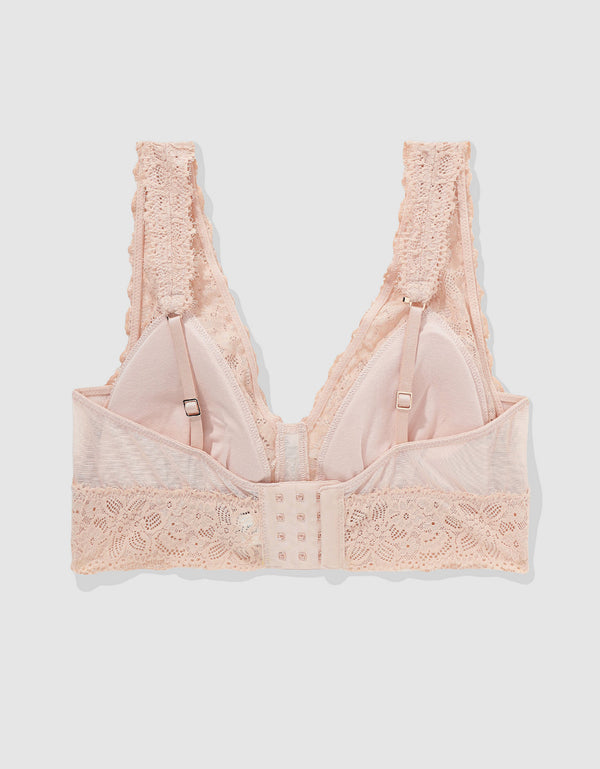 Bralette de encaje con almohadillas - Rosa