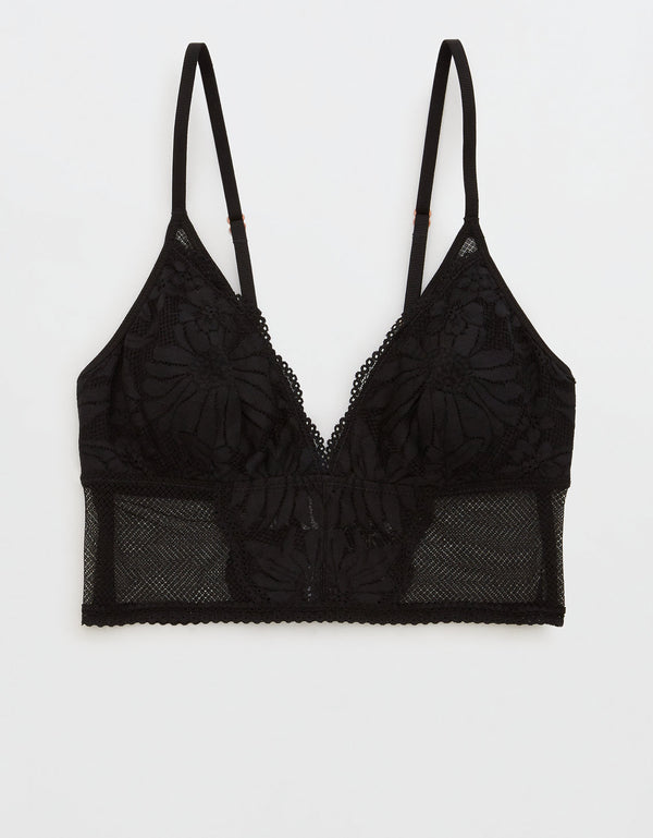 Undie Aerie Cheeky de encaje floral - Negro
