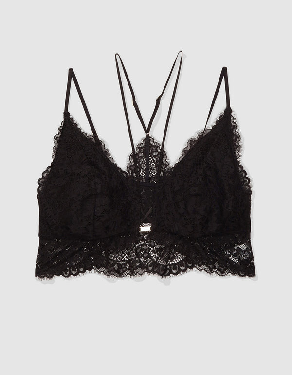 Bralette Push Up encaje Aerie - Negro