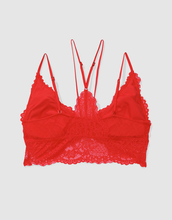 Bralette Push Up encaje Aerie - Rojo