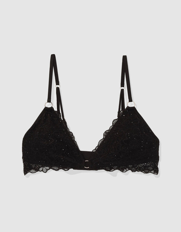 Bralette Aerie triangular de encaje de Mujer - Negro