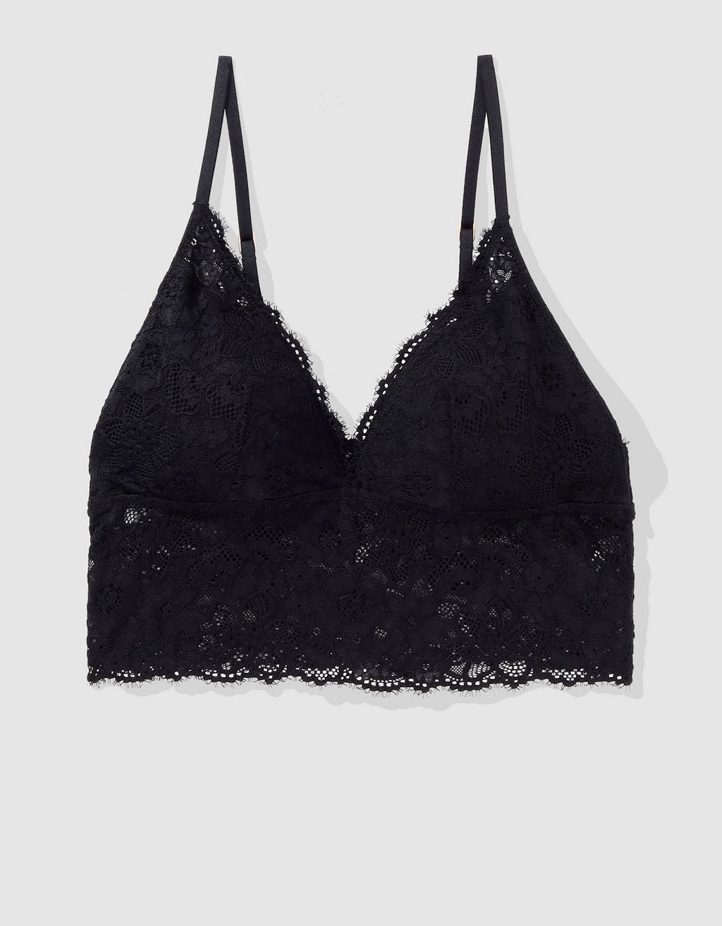 Bralette Aerie de encaje con relleno - Negro 1698_3853_073_f