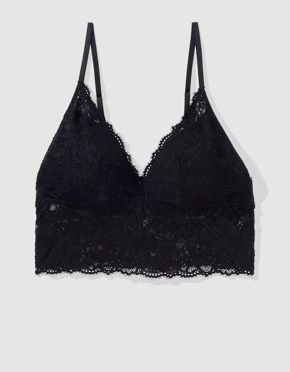 Bralette Aerie de encaje con relleno - Negro 1698_3853_073_f