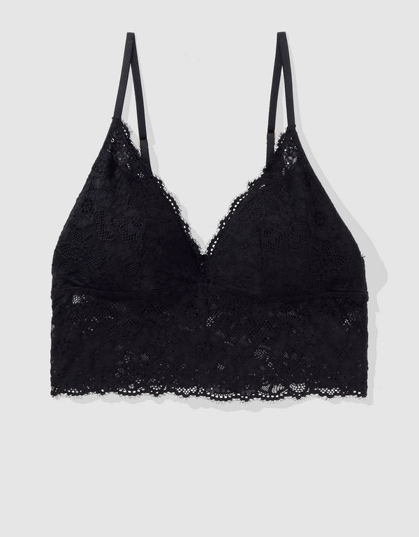 Bralette Aerie de encaje con relleno - Negro