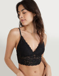 Bralette Aerie de encaje con relleno - Negro 1698_3853_073_of