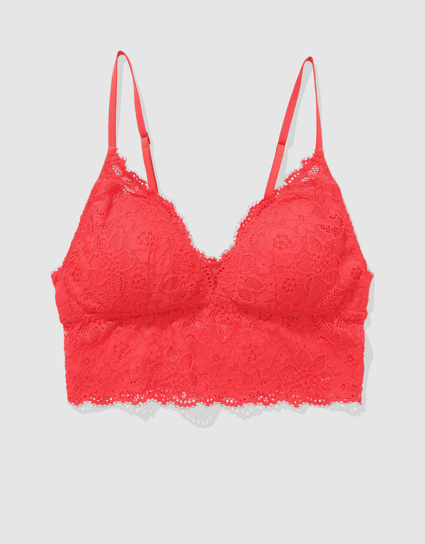 Bralette Aerie de encaje con relleno - Rojo