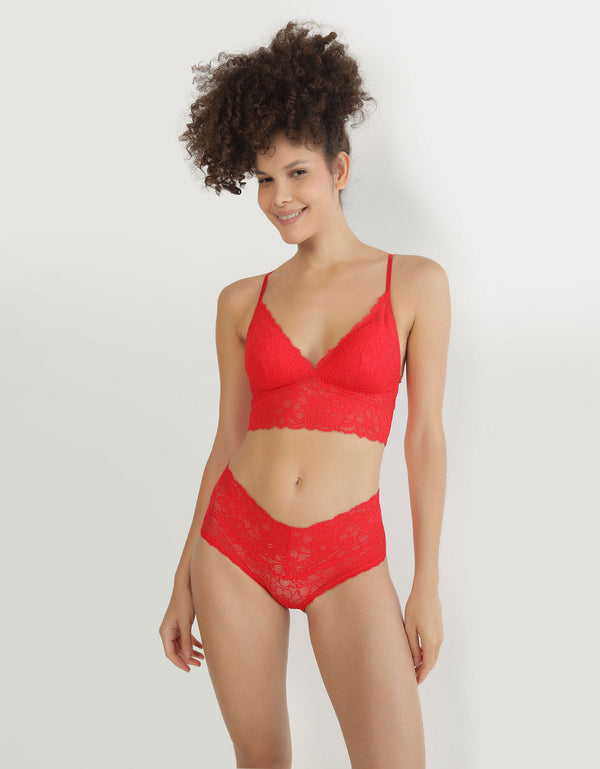 Bralette Aerie de encaje con relleno - Rojo