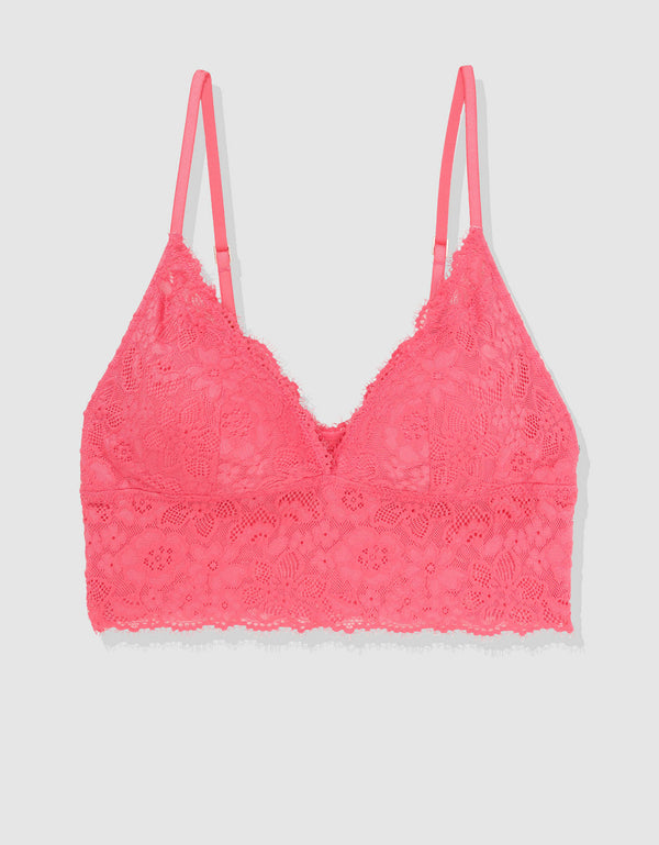 Bralette Aerie de encaje con relleno - Rosa
