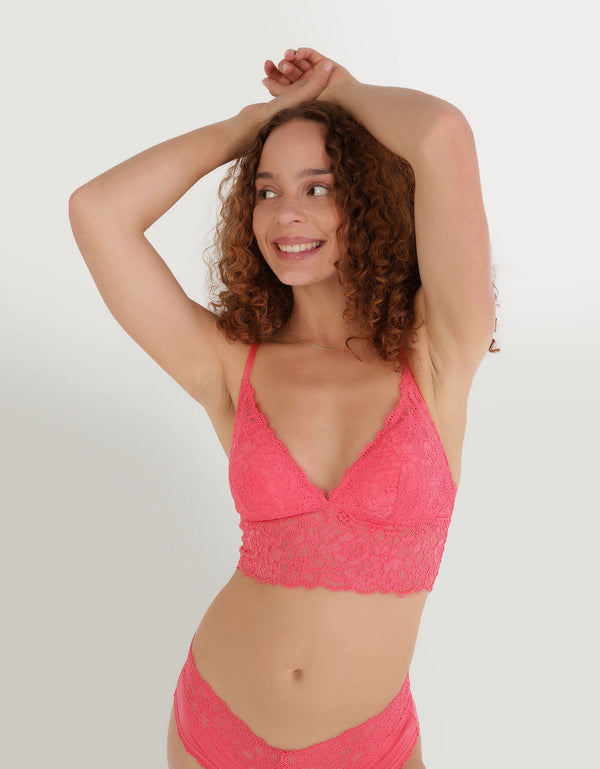 Bralette Aerie de encaje con relleno - Rosa