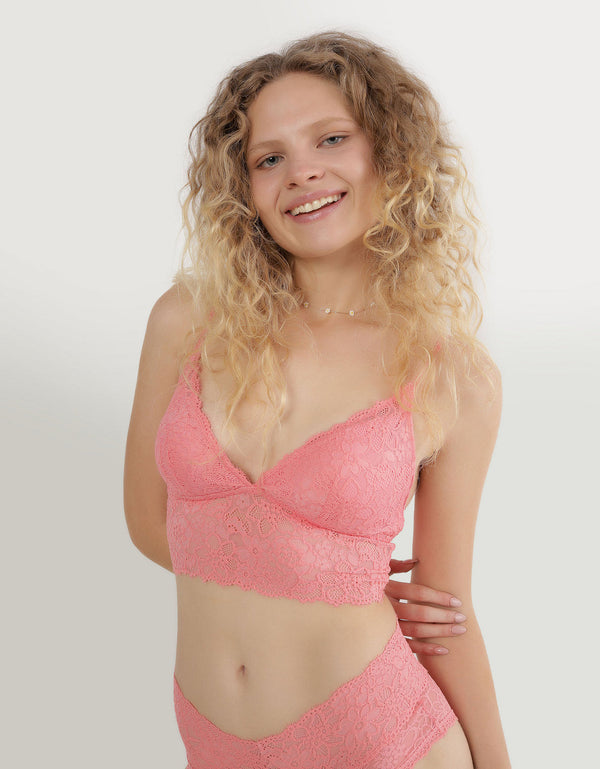 Bralette Aerie de encaje con relleno - Rojo