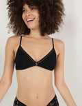 Bralette Triangular de Encaje Mujer Aerie - Negro 1698_3894_073_of
