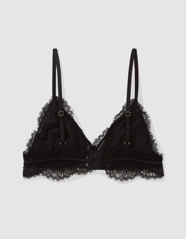 Bralette Triangular con relleno de encaje Mujer Aerie - Negro