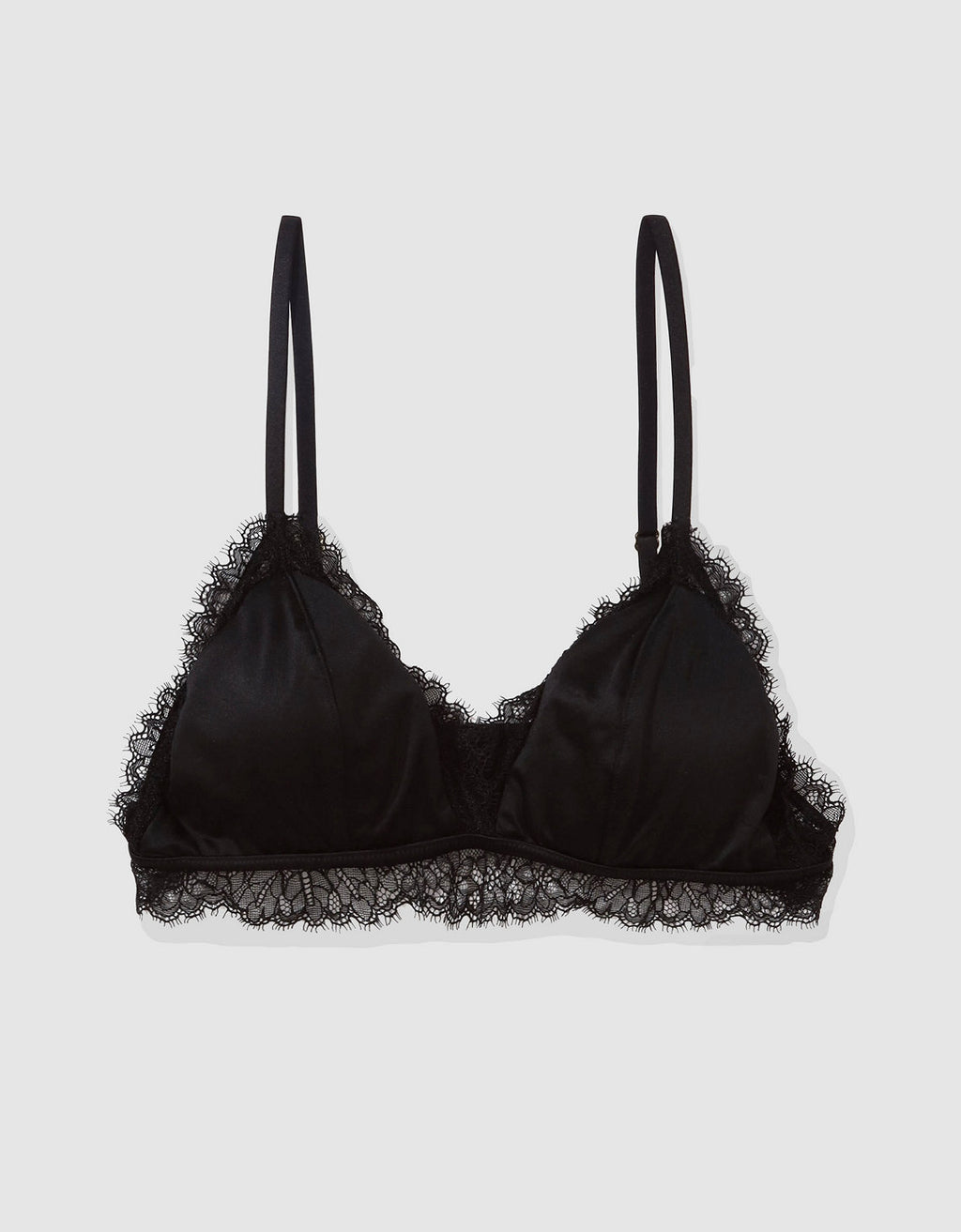Bralette Triangular con relleno de encaje Mujer Aerie - Negro 1698_4078_073_f