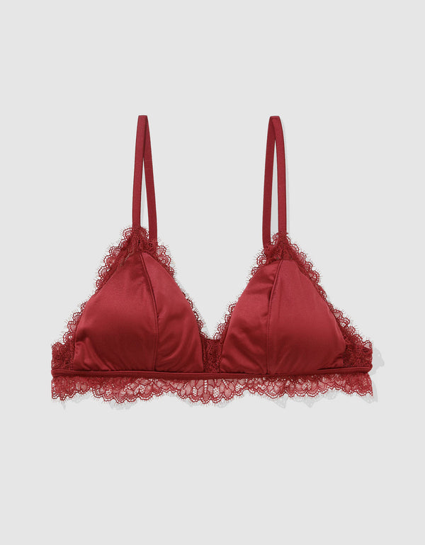 Bralette Triangular con relleno de encaje Mujer Aerie - Morado