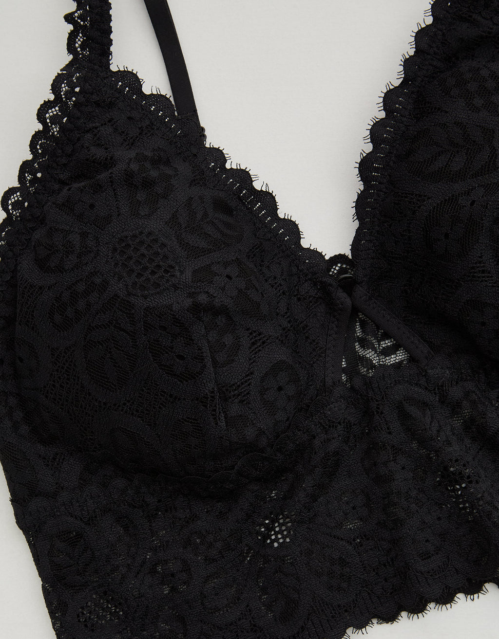 Bralette Coquette con relleno de encaje Mujer Aerie - Negro 1698_4087_073_d3
