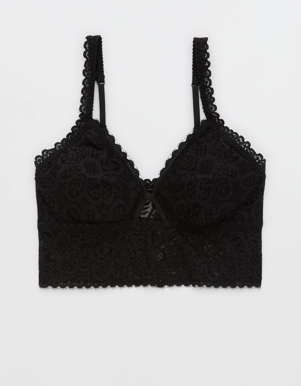 Bralette Coquette con relleno de encaje Mujer Aerie - Negro 1698_4087_073_f
