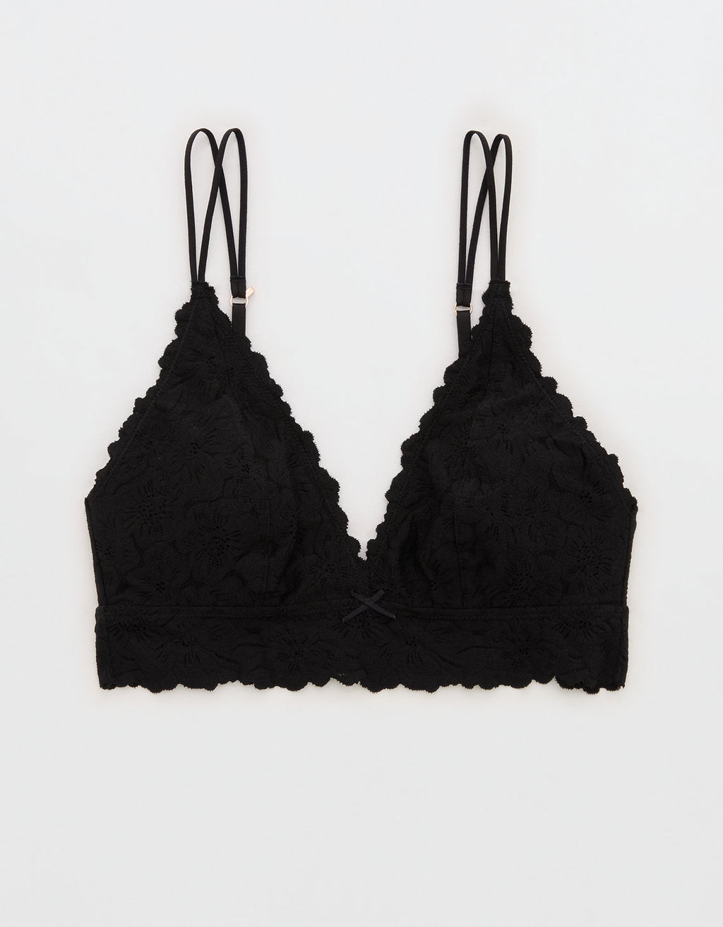 Bralette Show Off con encaje y escote By Aerie - Negro 1698_4114_073_f