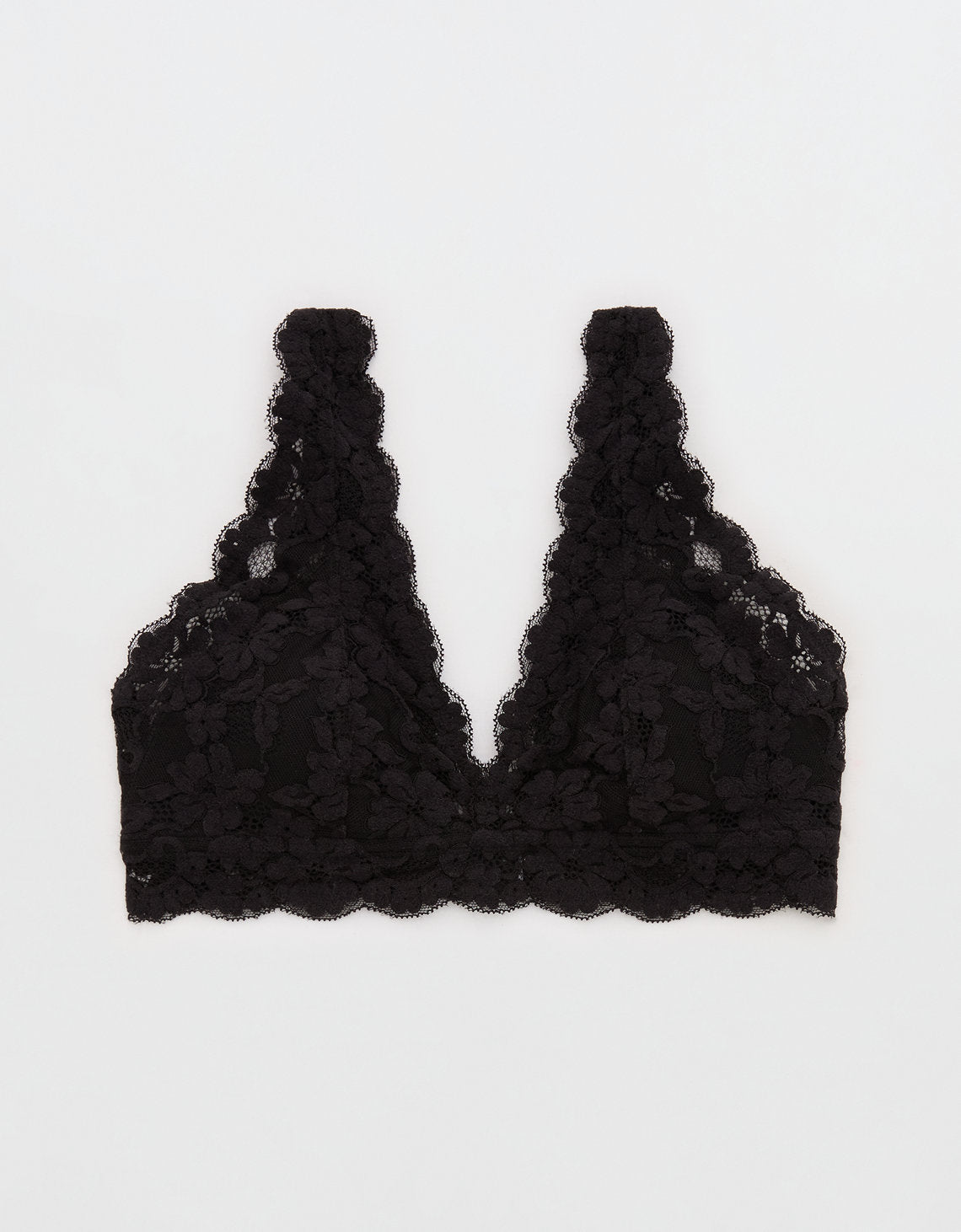 Bralette Show Off con encaje y escote By Aerie - Negro 1698_4423_073_f