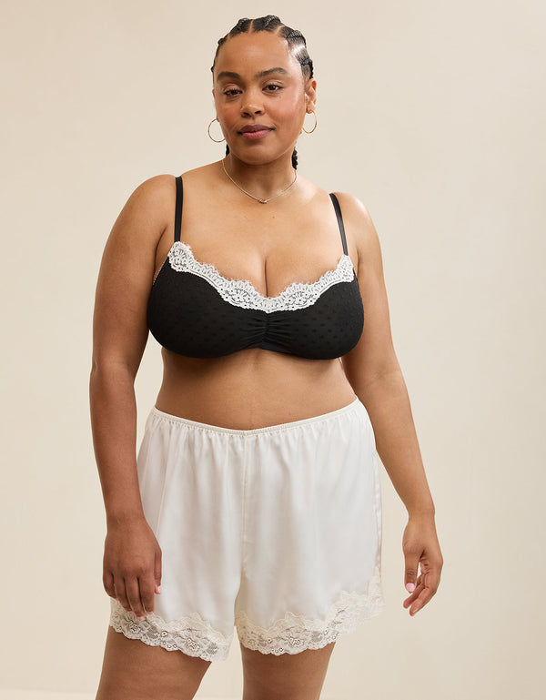 Presume de Bralette de Encaje de Pura Felicidad - Negro