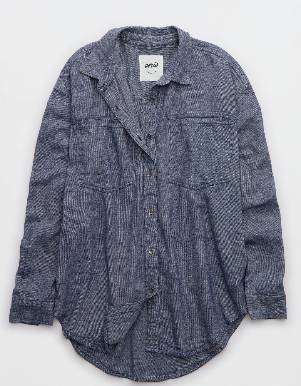 Camisa Oversized Manga Larga Mujer Aerie - Azul 1783_3623_410_f