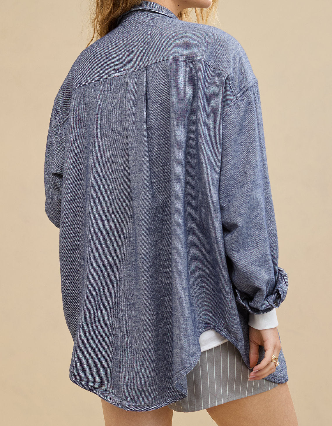 Camisa Oversized Manga Larga Mujer Aerie - Azul 1783_3623_410_ob
