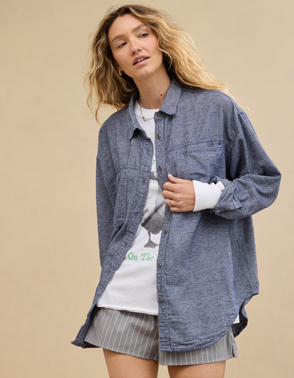 Camisa Oversized Manga Larga Mujer Aerie - Naval 1783_3623_410_of