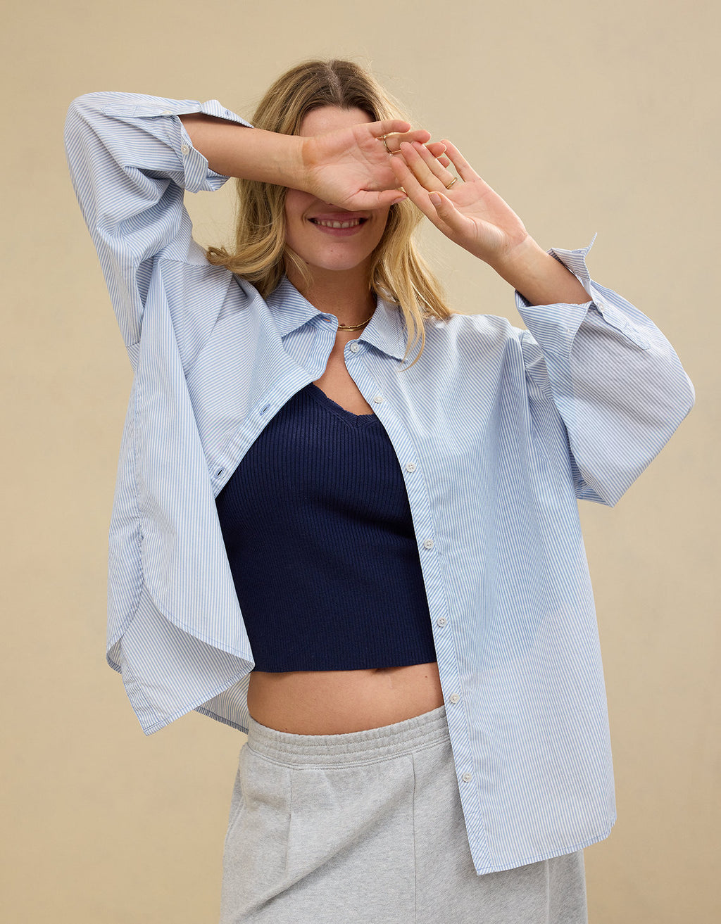 Camisa Good Day Manga Larga By Aerie - Azul 1783_3846_412_d1