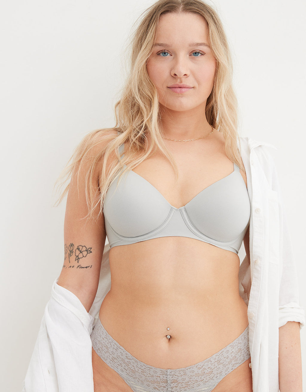 Bra SMOOTHEZ de Cobertura Total Lightly Lined By Aerie - Gris 1794_8219_162_of