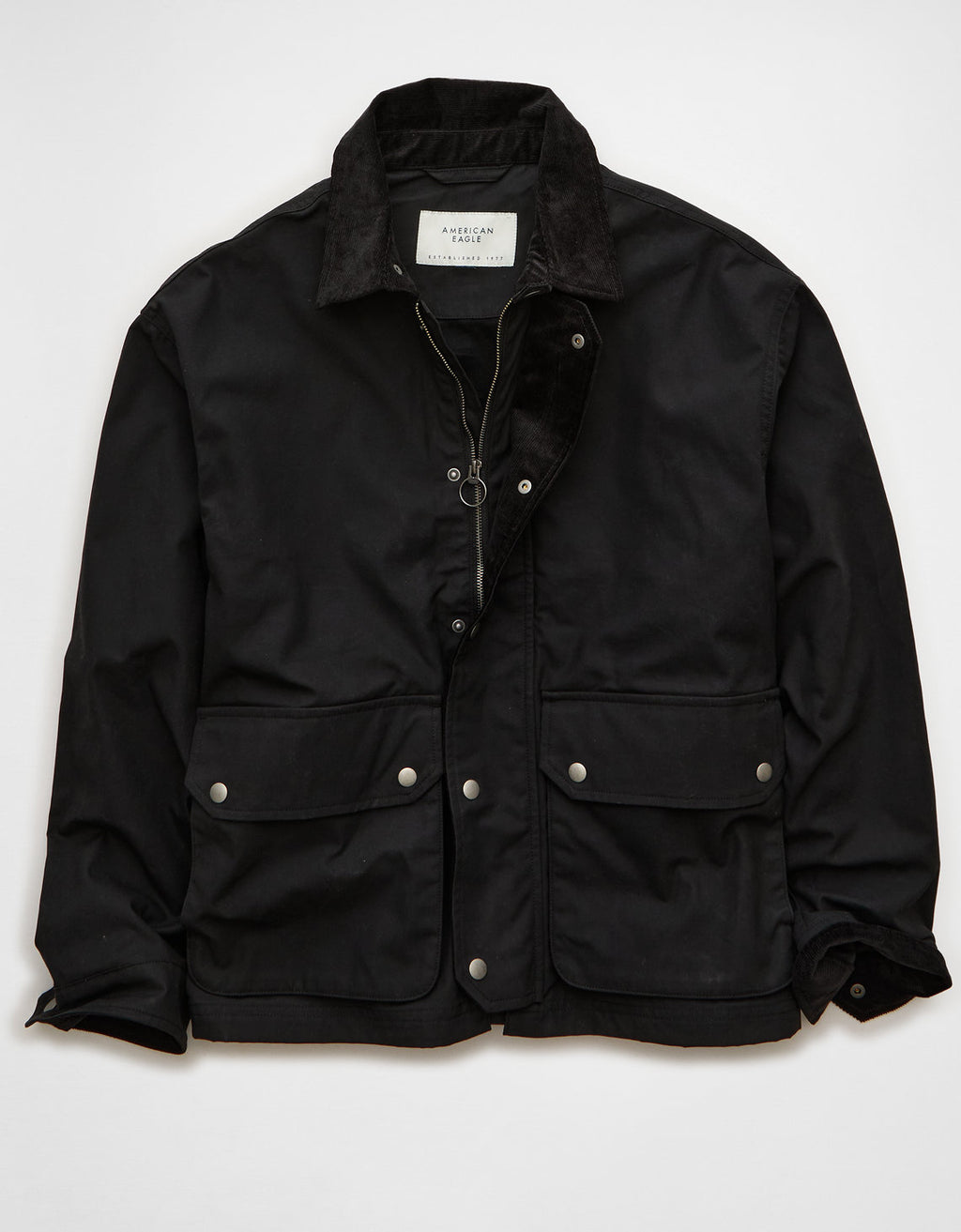 Chaqueta de lona encerada Ae - Negro 2101_1736_001_f