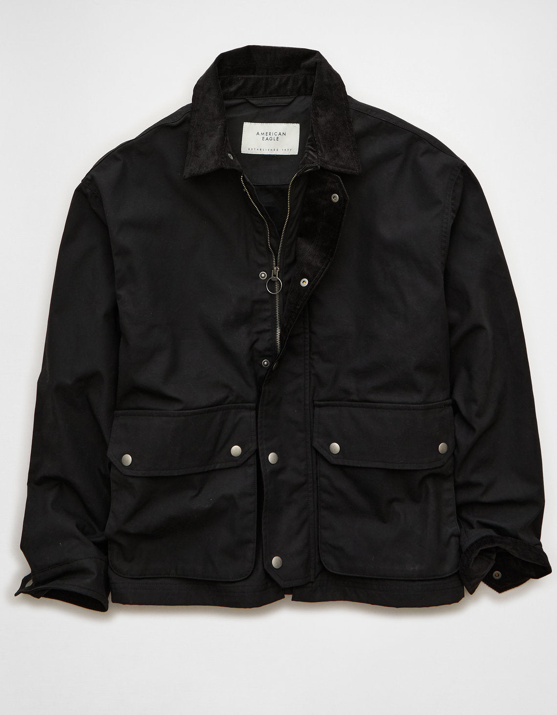 Chaqueta de lona encerada Ae - Negro 2101_1736_001_f