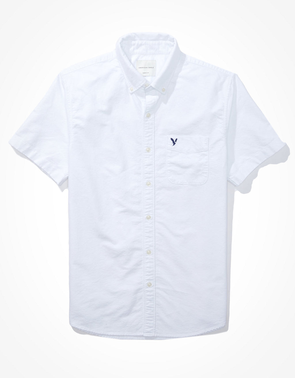 Camisa Oxford de Manga Corta con Botones - Blanco 2154_2105_100_f