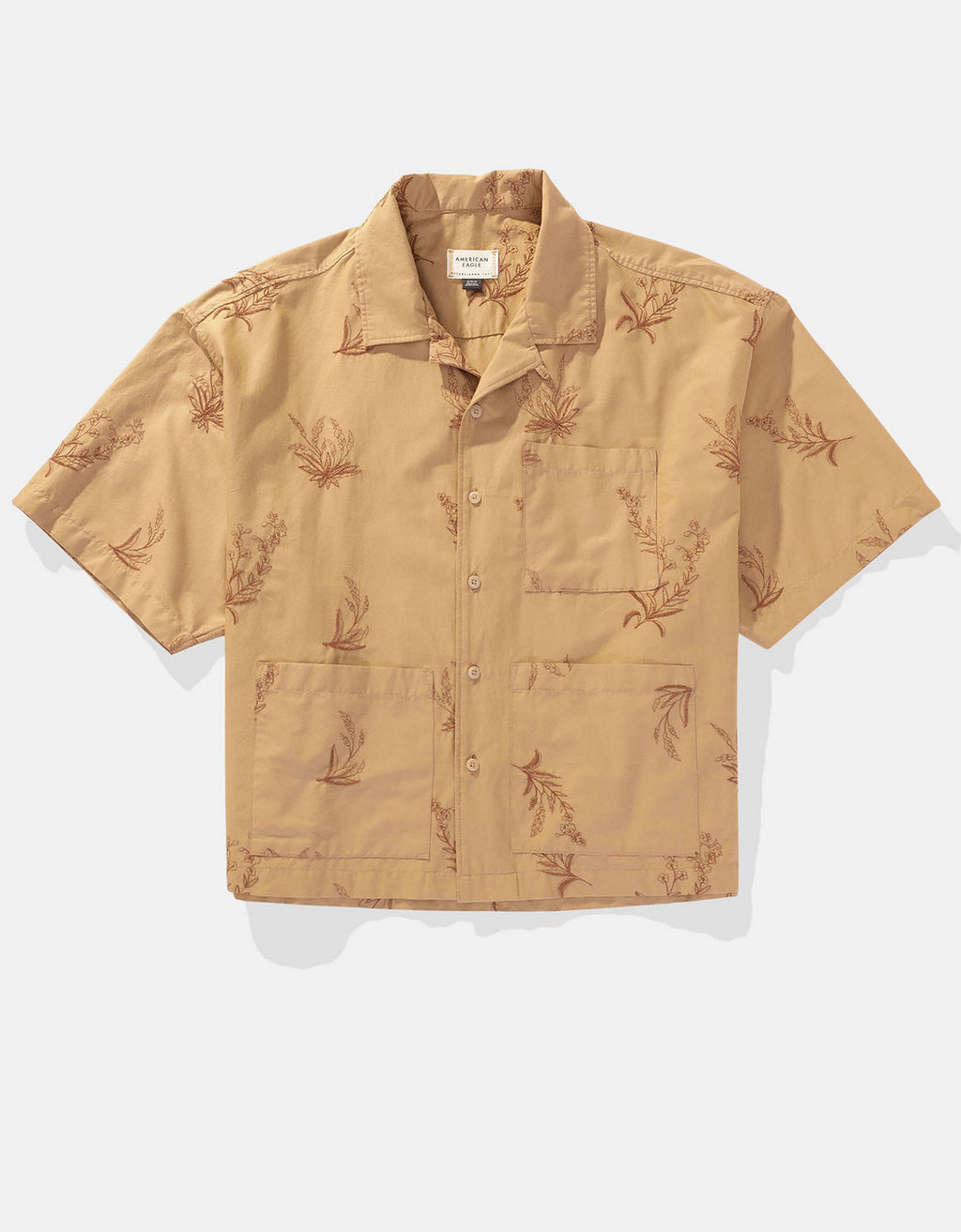 Camisa AE manga corta x Manuel Turizo de Hombre - Caqui 2154_2698_219_f