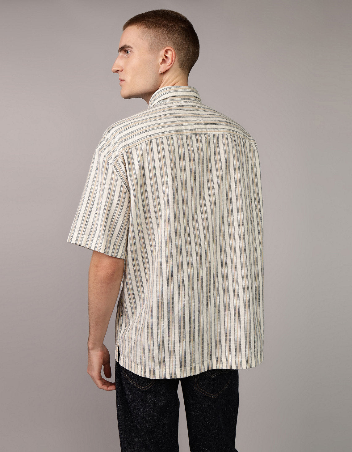 Camisa Manga Corta de rayas Hombre AE - Generico 2154_2715_121_ob