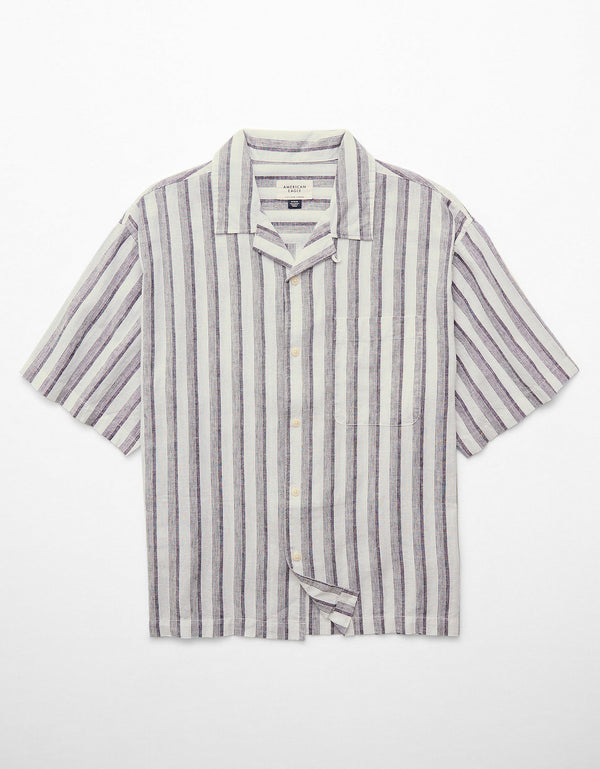 Camisa manga corta con rayas de hombre AE - Generico