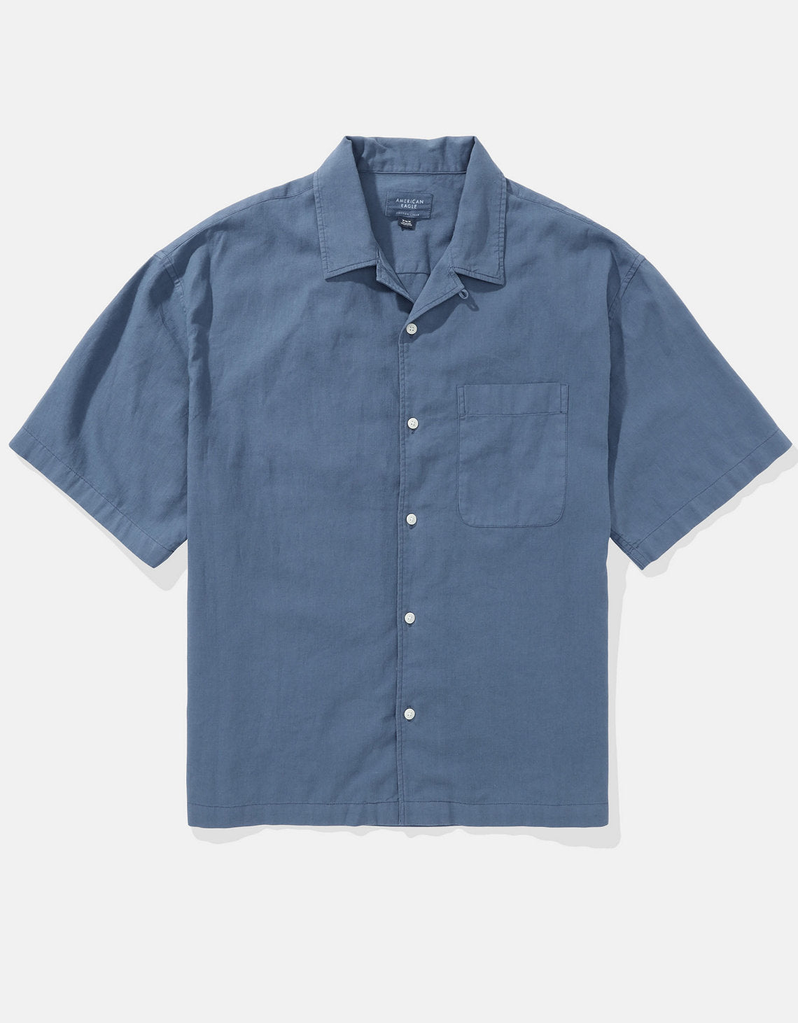 Camisa en Lino Manga Corta para Hombre - Azul 2154_2832_410_f