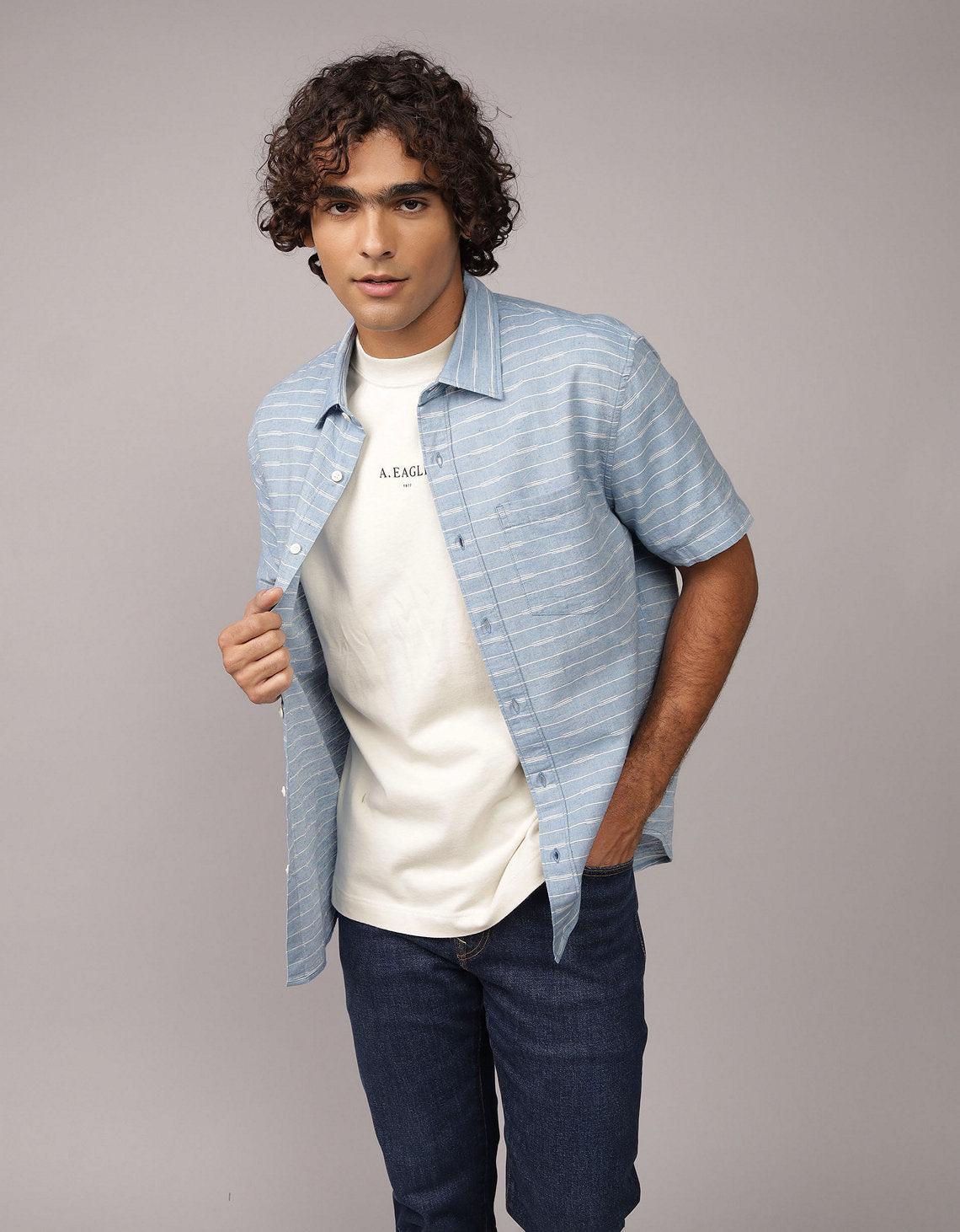 Camisa Manga Corta Ae - Azul 2154_2893_401_of