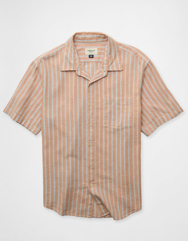 Camisa de manga corta con botones estándar Ae - Rosa