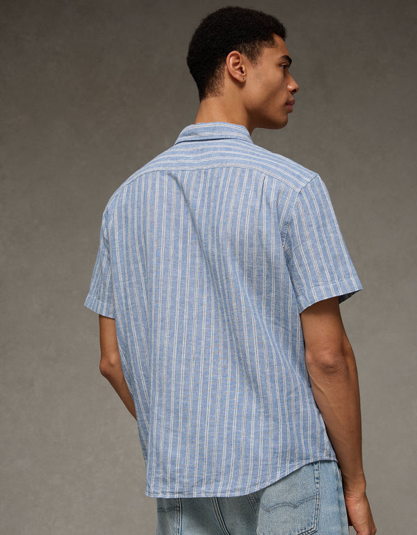 Camisa de manga corta con botones estándar Ae - Rosa