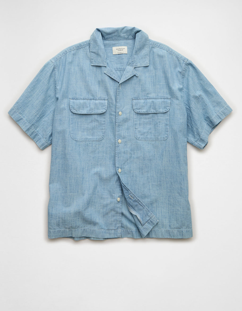 Camisa Camp Collar de manga corta y relaxed fit Ae - Azul 2154_3140_401_f