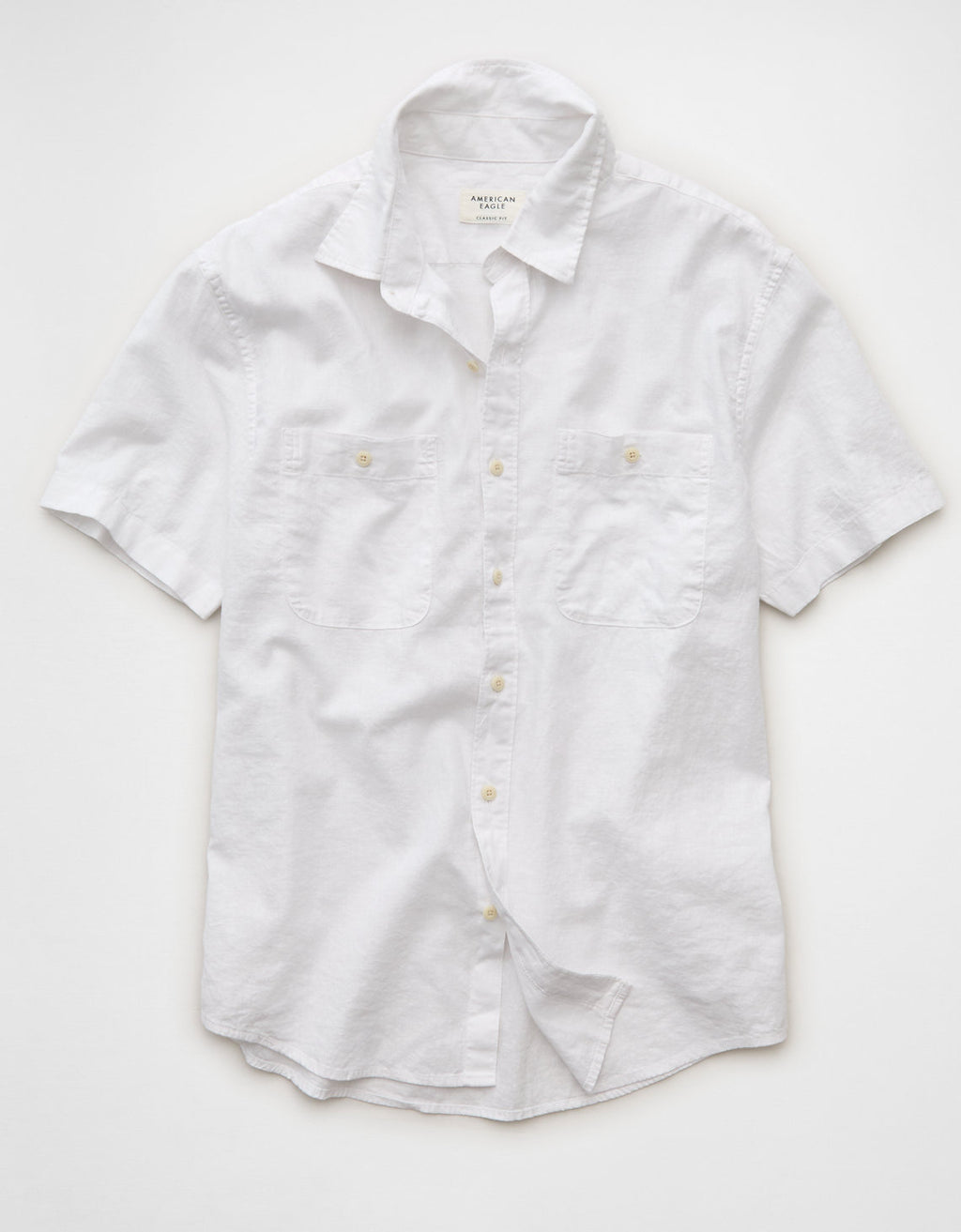 Camisa de lino con botones de ajuste estándar. - Blanco 2154_3157_100_f