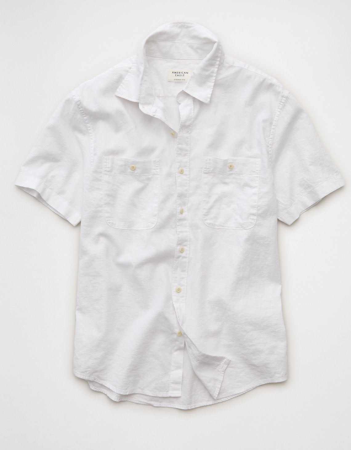 Camisa de lino con botones de ajuste estándar. - Blanco 2154_3157_100_f