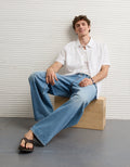Camisa de lino con botones de ajuste estándar. - Blanco 2154_3157_100_of