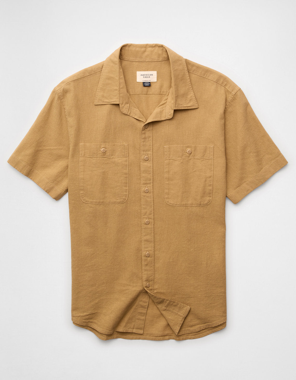 Camisa de lino con botones de ajuste estándar. - Generico 2154_3157_153_f