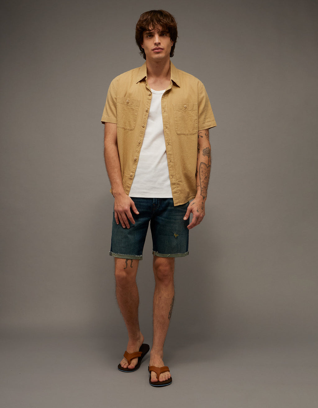 Camisa de lino con botones de ajuste estándar. - Generico 2154_3157_153_of