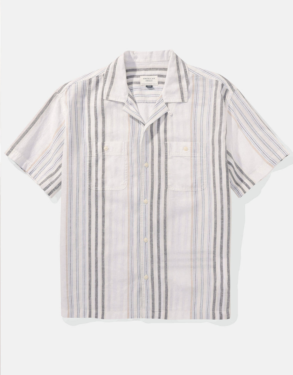 Camisa manga corta Ae con rayas - Blanco 2154_6267_101_f