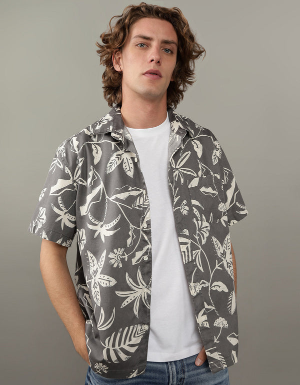 Camisa manga corta Ae con estampados - Gris