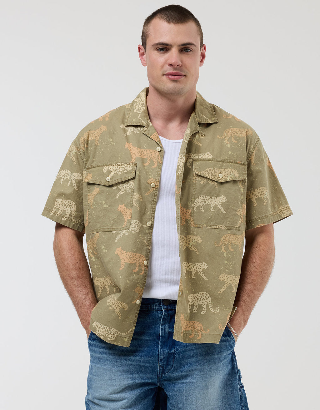 Camisa manga corta Ae con estampados - Verde 2154_6288_339_of