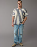 Camisa Manga Corta de Rayas Hombre AE - Gris 2154_6320_010_of