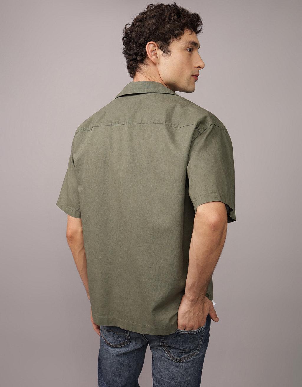 Camisa AE de lino manga corta de hombre - Generico 2154_6325_309_ob